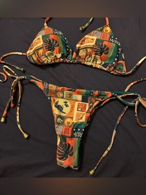 Brazilian bikini with FARM Rio patterns